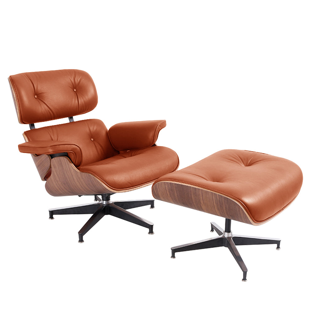 Charles and Ray Eames Lounge Chair, Full-Grain Leather, Aluminium, and Veneer